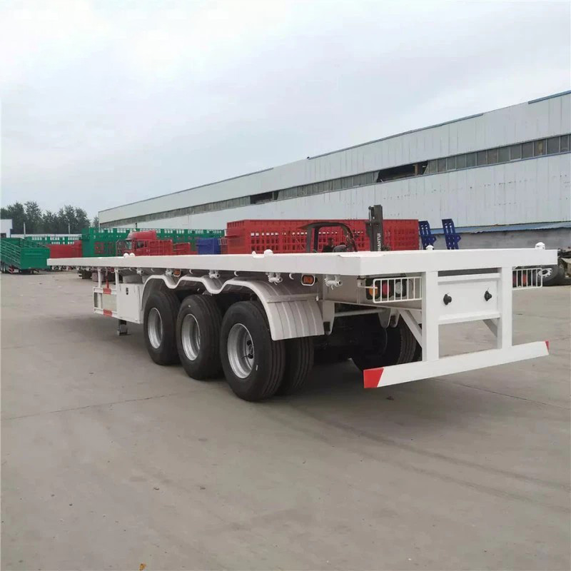 3 Axle 40Ft Flatbed Container Semi Trailer